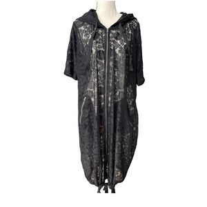 Poetic Justice Plus Size Curvy Women's Athletic Stripe Black Lace 2XL, Gothic